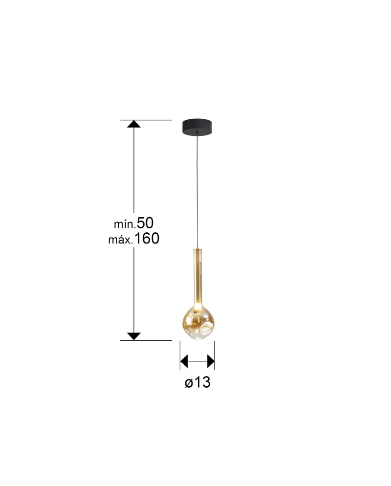 ESSENZA- LAMPARA 1L - NEGRO-DORADO